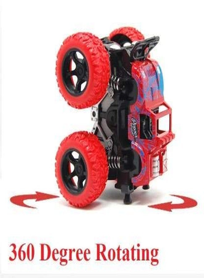 TEMSON 4WD Mini Monster Trucks Friction Powered Cars for Kids Pack of: 2 (Red & Green) - Image 2